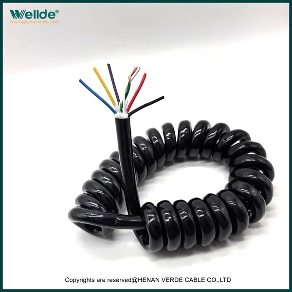7 Core PUR Retractable Spiral Cable high quality